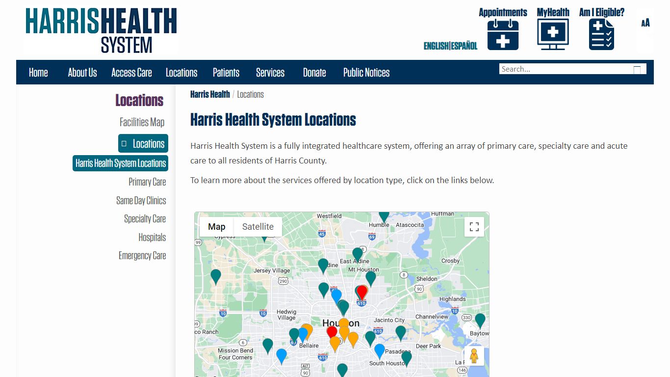 Harris Health System Locations